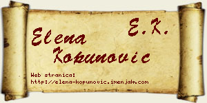 Elena Kopunović vizit kartica
